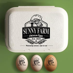 Eierdoos stempel grappige gepersonaliseerde eierdozen, cadeau voor achtertuin boer, net gelegd rubberstempel, homesteader vriend echtgenoot boerderij cadeau