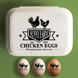 Aangepaste eierdoosstempel Gepersonaliseerde eierdozen, kippenboerderijstempel voor dozen, kippenhokaccessoire, achtertuin boer cadeau voor echtgenoot