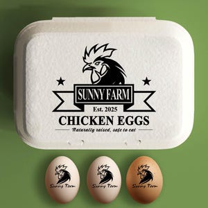 Eierdoos stempel gepersonaliseerde eierdozen etiketten boerderij stempels, cadeau kip eigenaar, kippenhok accessoires, boer moeder cadeau kip minnaar