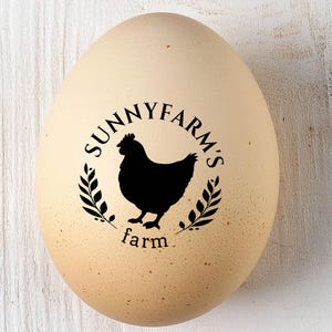 CUSTOM EGG STAMPS Gift for Friend's Backyard Chickens Egg Stamp, Chicken Coop Name Farm Eggs, Chicken Farmer Mini Stamp For Chicken Keeper