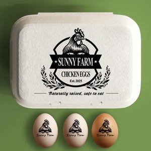 Egg Carton Stamp Custom Egg Carton, Chicken Coop Farmer Gift, Large Rubber Fresh Egg Stamp, Farm Name Home Backyard Farmer Stamp