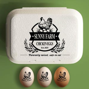 Eierdooszegels Gepersonaliseerde eierdoosetiketten Aangepaste eierdozen Kippenhok Kippenliefhebber Cadeau voor moeder, achtertuin boerderij stempel verse eieren
