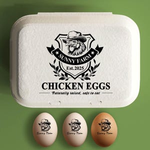 Chicken Egg Carton Stamp Custom Egg Cartons For Gifting Eggs, Chicken Farm Stamp Coop Accessory, Backyard Chicken Gift Large Fresh Egg Stamp