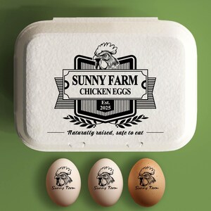 Eierdoos stempel gepersonaliseerde eierdozen etiketten boerderij stempels, cadeau kip eigenaar, kippenhok accessoires, boer moeder cadeau kip minnaar