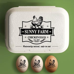 Egg Carton Stamps Custom Egg Cartons Label, Chicken Coop Accessories Family Gift, Farmhouse Decor Hand Gathered Fresh Eggs Farmer Gift, Hen