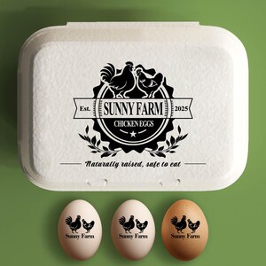 Sello de cartón de huevos personalizado, cartón de huevos de gallina, etiquetas para gallineros de granja, accesorio de granja, regalo para amantes de las gallinas de traspatio, sello de goma grande para huevos