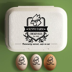 Carimbo de caixa de ovos Caixas de ovos personalizadas, Etiqueta de caixa de ovos personalizada, Presente de galinheiro, Caixa de ovos floral, Presente de fazendeiro de quintal com nome de fazenda