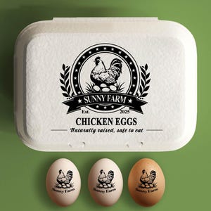 Eierdoos stempel grappige gepersonaliseerde eierdozen, cadeau voor achtertuin boer, net gelegd rubberstempel, homesteader vriend echtgenoot boerderij cadeau