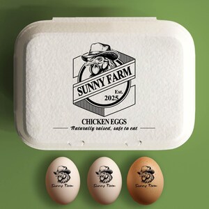 Aangepaste eierdozen stempel kippenboer cadeau, hobbyboerderij gepersonaliseerde eierdoosetiketten, kippenhok achtertuin, verse eieren stamperaccessoires