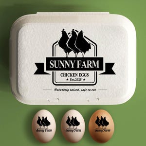 Eierdoos stempel aangepaste kip eierdozen stempel gepersonaliseerd, boerderij Homesteader cadeau, boerderij verse eieren, boerderijnaamlogo, boer cadeau