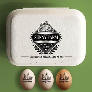 Stempel eierdoos grappige eierdozen, gepersonaliseerd eierdoosetiket aangepaste rubberstempel, kip cadeau, kip boer kip moeder cadeau echtgenoot