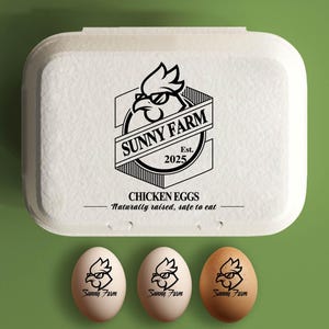 Farm Fresh Eggs Custom Name Stamp, Egg Carton Stamp, Turkey Carton Stamp, Duck Carton Stamp, Quail Egg Carton Stamp, Chicken Carton Stamp