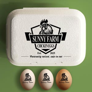 Egg Carton Stamps Custom Egg Cartons Label, Chicken Coop Accessories Family Gift, Farmhouse Decor Hand Gathered Fresh Eggs Farmer Gift, Hen