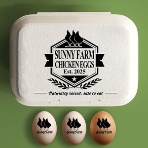 Custom Egg Cartons Stamp, Chicken Egg Cartons, Farm Chicken Coop Labels Farm Accessory, Backyard Chicken Lover Gift, Large Rubber Egg Stamp