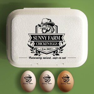 Stempel eierdoos grappige eierdozen, gepersonaliseerd eierdoosetiket aangepaste rubberstempel, kip cadeau, kip boer kip moeder cadeau echtgenoot