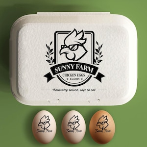 Egg Carton Stamp For Christmas Egg Cartons, Christmas Farm Decor, Farmhouse Gift Tags, Merry Christmas Holiday Stamp, Farmers Market Tags