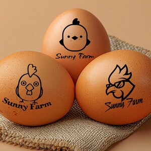 Egg Stamp Custom Farm Stamp, Farm Logo, Your ART On A Chicken Egg Stamp, Chicken Coop Gift, Farm Egg Rubber Stamp, Farmer Gift