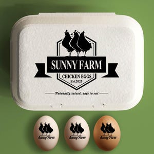 Chicken Egg Carton Stamp Custom Egg Cartons For Gifting Eggs, Chicken Farm Stamp Coop Accessory, Backyard Chicken Gift Large Fresh Egg Stamp