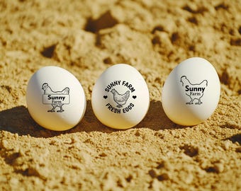 Individuelle Hühnerei Stempel, Frische Eier vom Bauernhof, Stempel