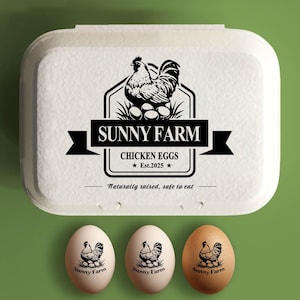 Egg Carton Stamp Custom Egg Cartons Funny Laid With Love By Happy Hens, Gift For Backyard Chicken Owner, Chicken Lover Gift, Coop Mom Dad