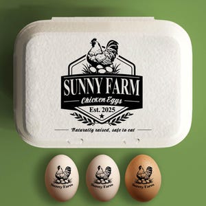 Custom Egg Carton Stamp, Egg Carton Date Stamp, Egg Date Stamp, Custom Farm Stamp, Date Laid Stamp, Egg Packaging Supply, Farmers Market Tag