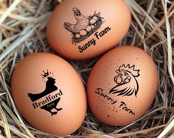 Individuelle Hühnerei Stempel, Bauernhof Frische Eier, Garten Bauer Geschenk