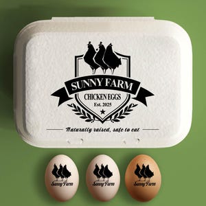 Sello de cartón de huevos de gallina Cartones de huevos personalizados para regalar huevos, sello de granja de pollos Accesorio para gallinero, sello de huevo fresco grande para regalo de gallina de traspatio