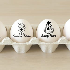 Carimbo de ovo, monograma, carimbos de ovo de galinha personalizados, carimbo de ovo de letra, inicial, presente de fazenda personalizado, nome de fazenda de galinheiro, presente de amante de galinha