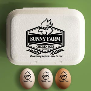 Eierdooszegels Gepersonaliseerde eierdoosetiketten Aangepaste eierdozen Kippenhok Kippenliefhebber Cadeau voor moeder, achtertuin boerderij stempel verse eieren