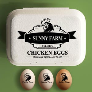 Egg Carton Stamp Custom Egg Carton, Chicken Coop Farmer Gift, Large Rubber Fresh Egg Stamp, Farm Name Home Backyard Farmer Stamp