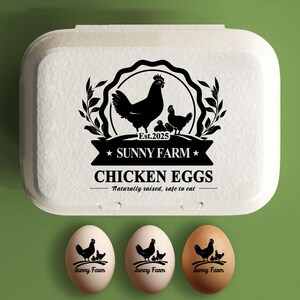 Aangepaste eierdoos stempel kippeneierdozen boerderijstempel, eierdoos grote rubberen stempel, gepersonaliseerde eierdoos boer naam kippenhok cadeau