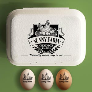 Aangepaste eierdoosstempel Gepersonaliseerde eierdozen, kippenboerderijstempel voor dozen, kippenhokaccessoire, achtertuin boer cadeau voor echtgenoot