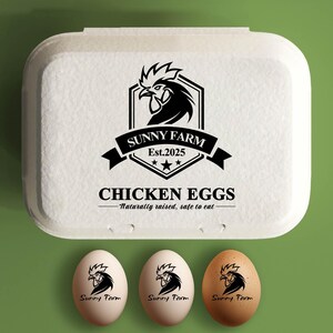 Stempel eierdoos op maat, gepersonaliseerde stempel kippeneierdoos om eieren cadeau te doen boerderijstempel, accessoire boerenhok, grote rubberen stempel