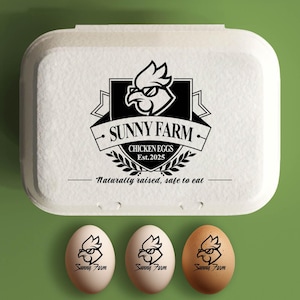 Custom Egg Carton Stamp, Egg Carton Date Stamp, Egg Date Stamp, Custom Farm Stamp, Date Laid Stamp, Egg Packaging Supply, Farmers Market Tag