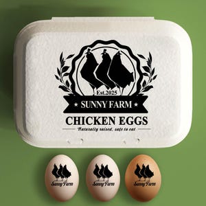 Egg Carton Stamp Custom Egg Cartons Funny Laid With Love By Happy Hens, Gift For Backyard Chicken Owner, Chicken Lover Gift, Coop Mom Dad