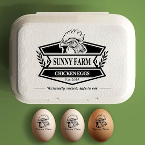 Egg Carton Stamp Custom Egg Cartons, Chicken Coop Farmer Gift, Large Rubber Fresh Eggs Stamper, Farm Name Homestead Backyard Farmers Stamp