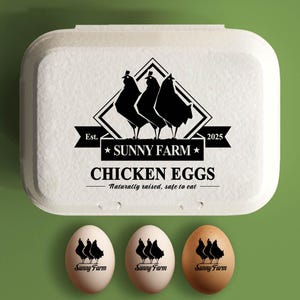 Custom Egg Cartons Stamp, Chicken Egg Cartons, Farm Chicken Coop Labels Farm Accessory, Backyard Chicken Lover Gift, Large Rubber Egg Stamp