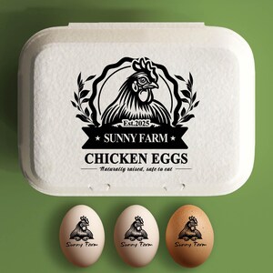 Carimbo de caixa de ovos Carimbo de ovos personalizado para caixas, Rótulo de caixa de ovos de fazenda personalizado, presente de galinheiro, caixa de ovos de galinha colhida à mão, presente de fazendeiro