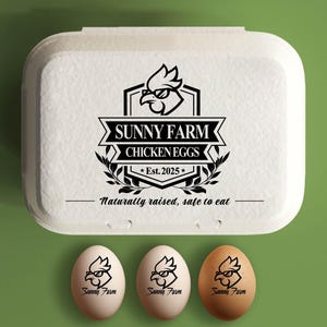 Aangepaste eierdozen stempel retourdoos stempel, kip boer cadeau, kip rubberen stempel milieuvriendelijke kleine boerderij stempel voor stedelijke boerderij
