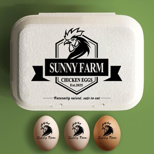 Aangepaste eierdoos stempels kippeneierdoos, naam familieboerderij gepersonaliseerde eierdoos stempel, verse eieren, kippenhok cadeau kippenliefhebber