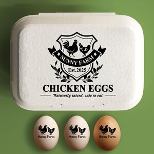 Aangepaste eierdoos stempels kippeneierdoos, naam familieboerderij gepersonaliseerde eierdoos stempel, verse eieren, kippenhok cadeau kippenliefhebber