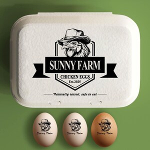 Aangepaste eierdoos stempel kippeneierdozen, boerderij decor cadeau, verse eieren boerderij naamlogo, gepersonaliseerde eierdozen boerenhok cadeau