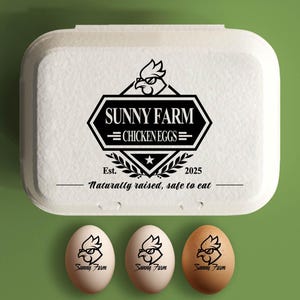 Aangepaste eierdoosstempel Gepersonaliseerde eierdozen, kippenboerderijstempel voor dozen, kippenhokaccessoire, achtertuin boer cadeau voor echtgenoot
