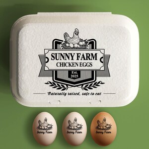 Aangepaste eierdozen stempel kippenboer cadeau, hobbyboerderij gepersonaliseerde eierdoosetiketten, kippenhok achtertuin, verse eieren stamperaccessoires