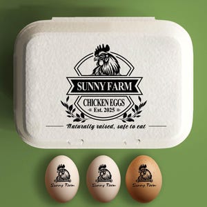 Stempels en inkten voor eierdozen | Aangepaste eierdoosstempel leuk | Aardappelstempel groot ei, stempel boerderijnaam, gepersonaliseerd verlovingscadeau kip
