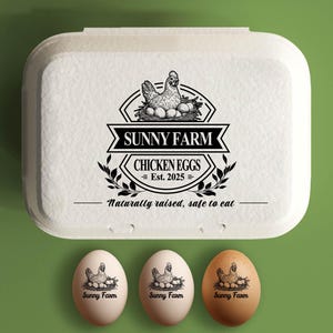 Farm Fresh Eggs Custom Name Stamp, Egg Carton Stamp, Turkey Carton Stamp, Duck Carton Stamp, Quail Egg Carton Stamp, Chicken Carton Stamp