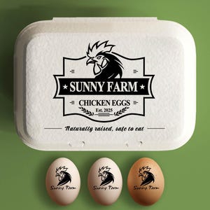 Eierdooszegels Gepersonaliseerde eierdoosetiketten Aangepaste eierdozen Kippenhok Kippenliefhebber Cadeau voor moeder, achtertuin boerderij stempel verse eieren