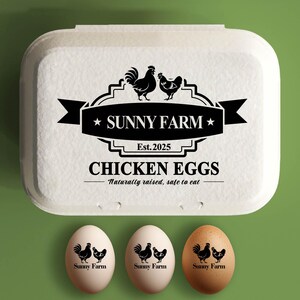 Egg Carton Stamp Custom Chicken Egg Cartons, Chicken Farm Stamp, Coop Accessory, Oak Tree Chicken Gift, Large Fresh Egg Carton Rubber Stamp