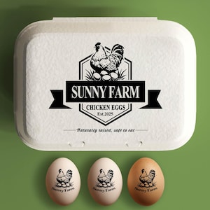 Custom Egg Cartons Stamp, Chicken Egg Cartons, Farm Chicken Coop Labels Farm Accessory, Backyard Chicken Lover Gift, Large Rubber Egg Stamp