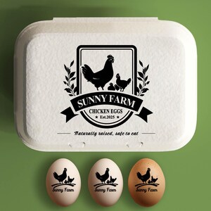 Aangepaste eierdoosstempel Gepersonaliseerde eierstempel voor dozen, boerderij eierdoos kippenhok cadeau, met de hand verzamelde verse eieren, boerderijnaam kippenhok